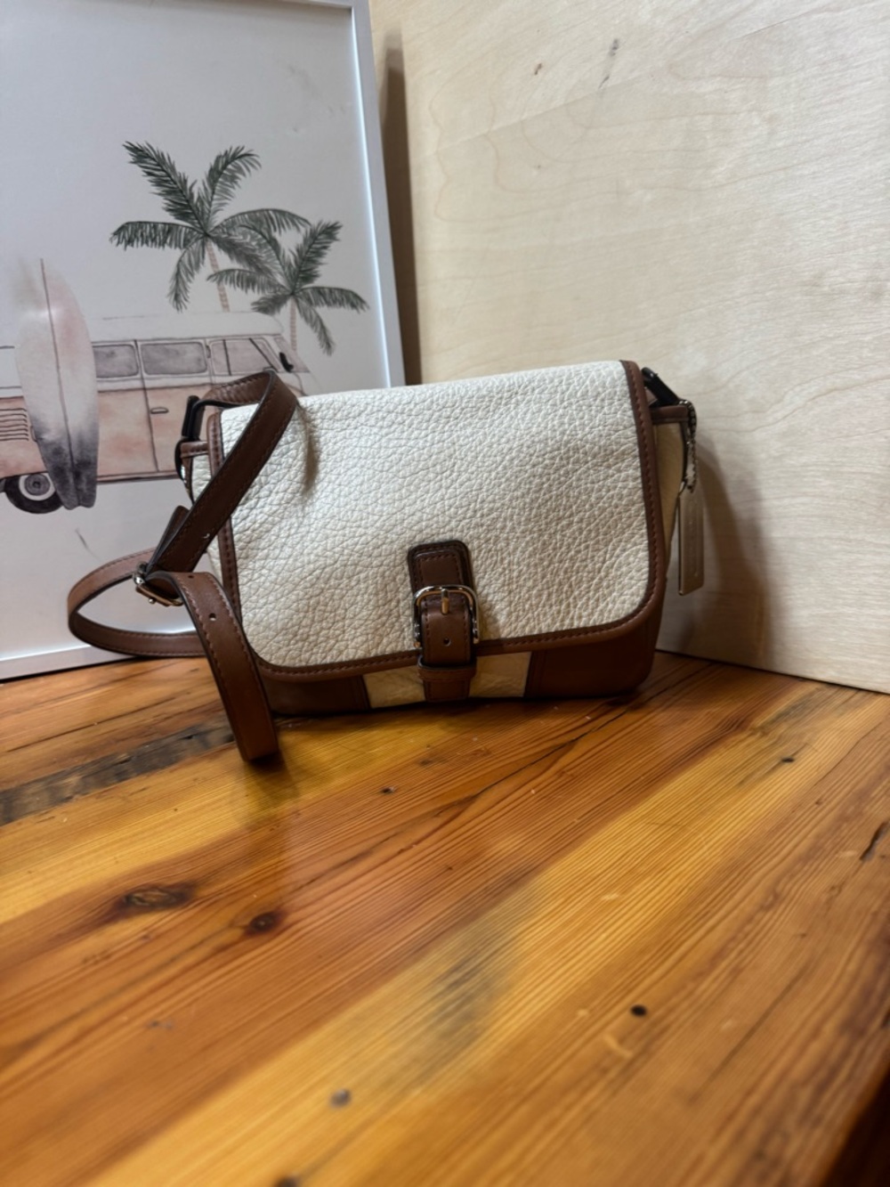 Coach Tan and Cream Leather Crossbody C1484-F31664